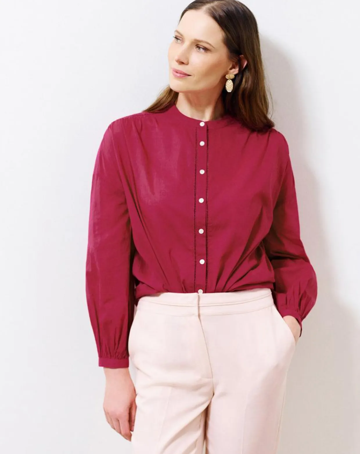 Chemise en Popeline Clarisse groseille-Caroll Best
