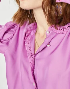Femme Manoush Chemises^Chemise en Soie mélangée Doggy lilas