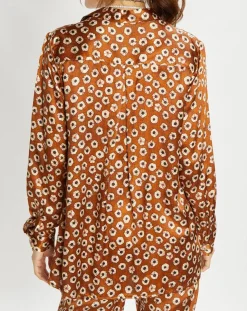 Femme Lauren Vidal Chemises^Chemise en Soie mélangée Ines marron