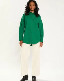 Chemise Epaisse Coton uni verte-Esprit Sale