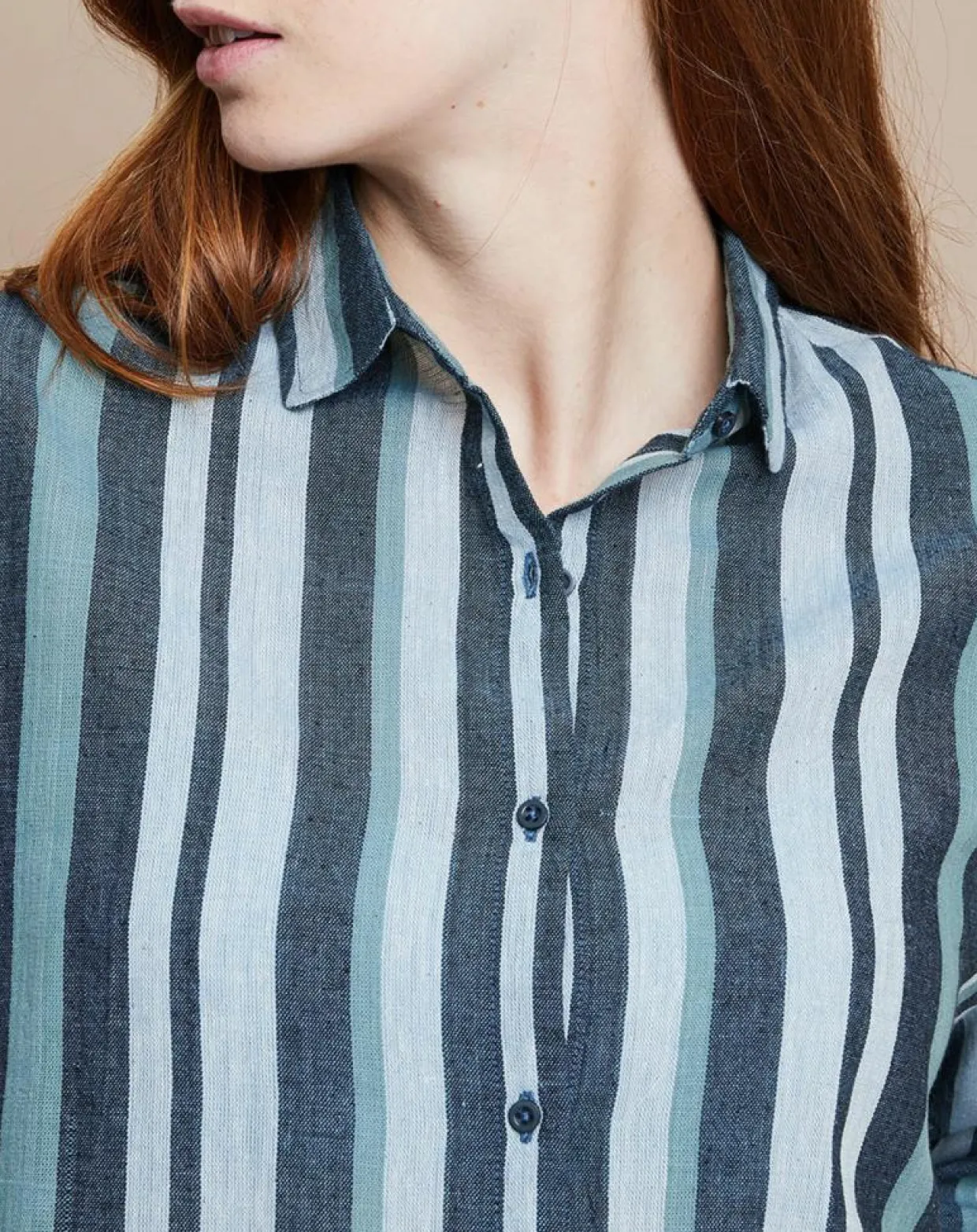 Chemise Florentine Essaouira Stripes vert sapin/vert pâle-Mare di Latte Online