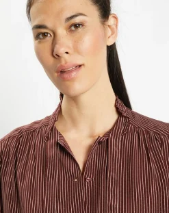 Chemise fluide col lavallière Gemma marron-Galeries Lafayette Hot