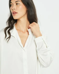 Chemise fluide satinée Jena écrue-Lauren Vidal