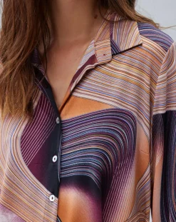 Femme Lauren Vidal Chemises^Chemise fluide Store imprimée violette