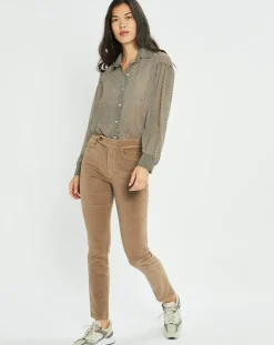 Femme Lauren Vidal Chemises^Chemise fluide Store imprimée square noir/beige