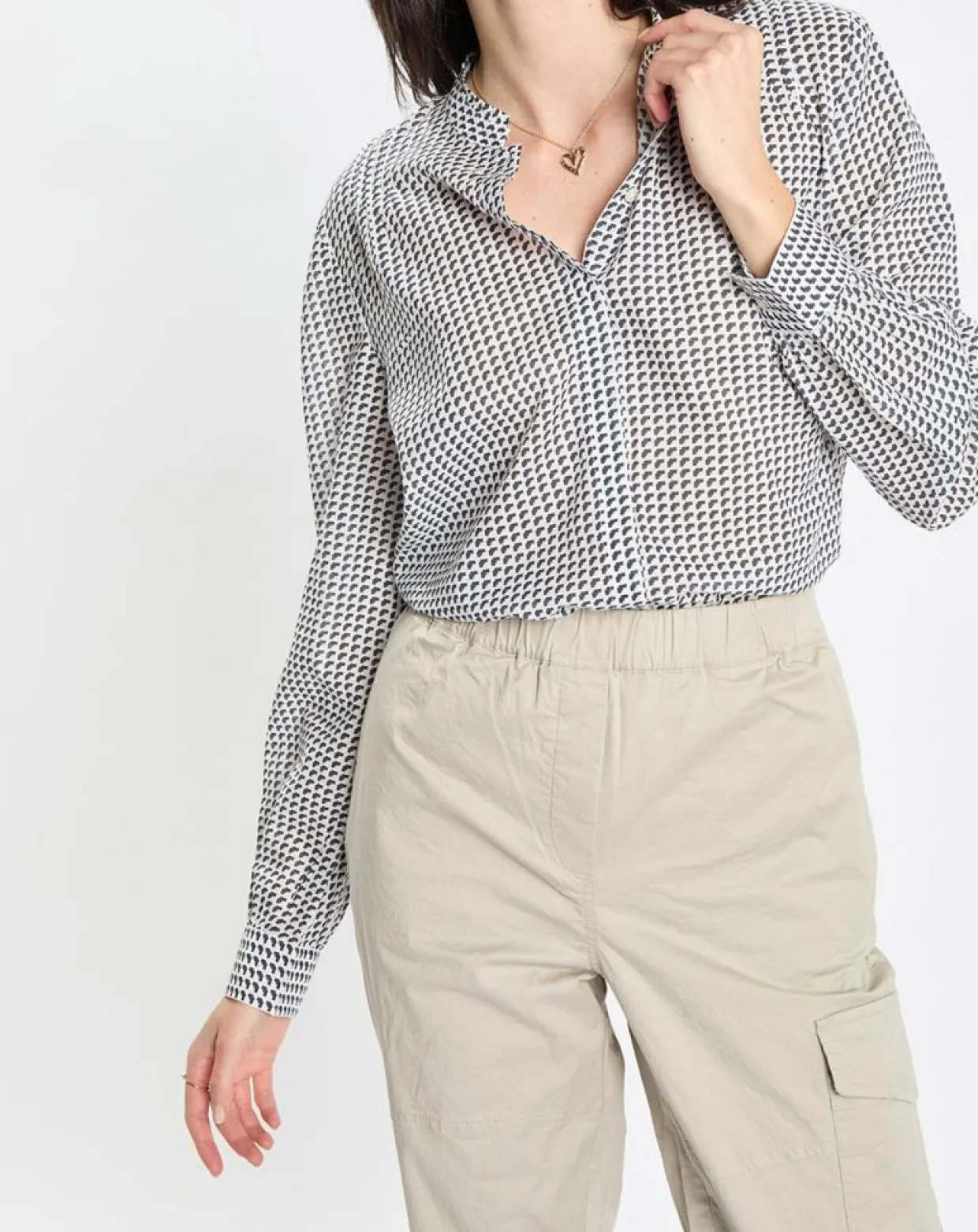 Femme Marc O'Polo Chemises^Chemise imprimée blanc/bleu