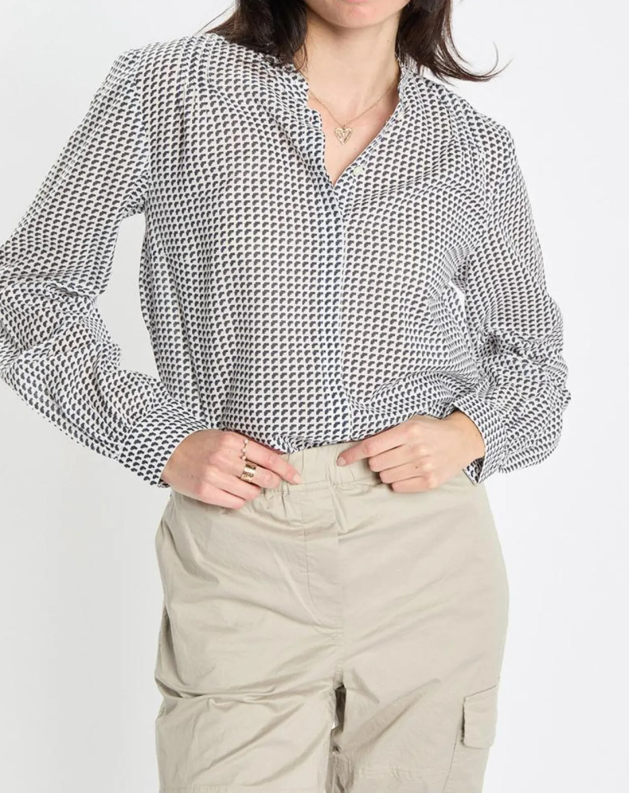 Femme Marc O'Polo Chemises^Chemise imprimée blanc/bleu