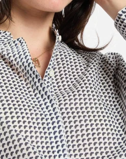 Femme Marc O'Polo Chemises^Chemise imprimée blanc/bleu
