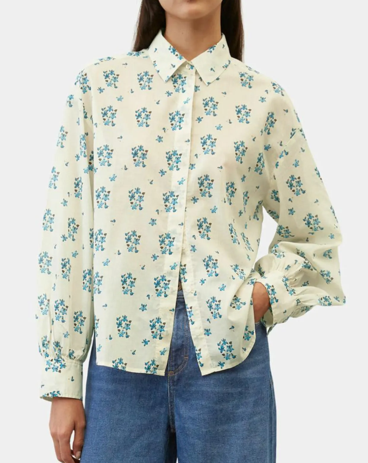 Femme Marc O'Polo Chemises^Chemise imprimée blanc/bleu