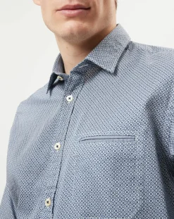Chemise imprimée regular fit bleu/blanc-Marc O'Polo Best