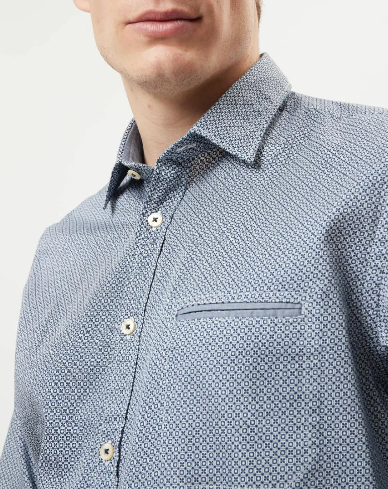 Chemise imprimée regular fit bleu/blanc-Marc O'Polo Best