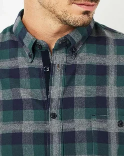 Chemise Indecis à carreaux vert/bleu marine/gris-Cuisse de Grenouille Sale