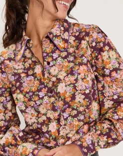 Femme Manoush Chemises^Chemise Liberty Fauve imprimée cerise noire/multicolore