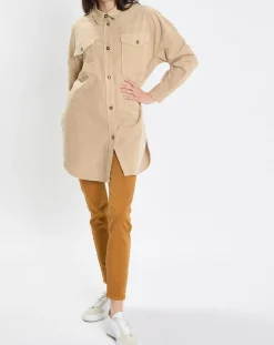 Femme Marc O'Polo Chemises^Chemise longue Overshirt Loose beige