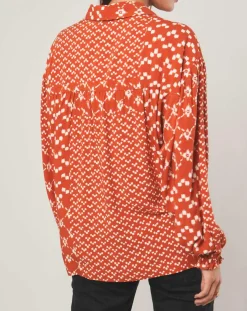 Chemise loose Sonia à motifs orange-Stella Forest Best