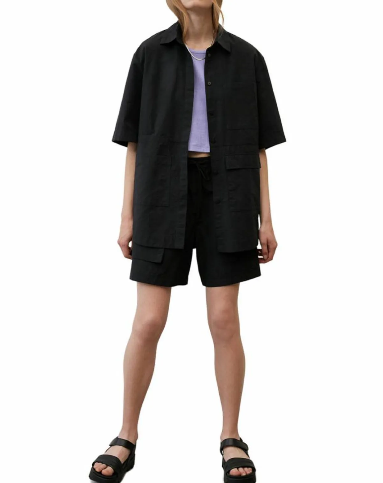 Chemise manches larges poches noire-Marc O'Polo Best