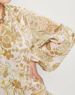 Chemise manches longues à Fleurs beige/écru-Esprit New