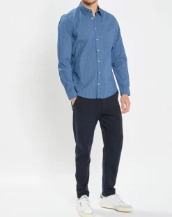 Homme Marc O'Polo Chemises^Chemise Micro Motif Velours bleu foncé