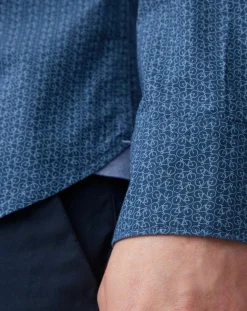 Homme Marc O'Polo Chemises^Chemise Micro Motif Velours bleu foncé