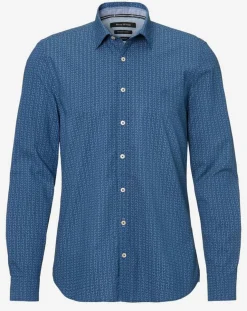 Homme Marc O'Polo Chemises^Chemise Micro Motif Velours bleu foncé