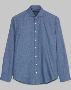 Homme Marc O'Polo Chemises^Chemise Mini Pied De Poule Sf bleue
