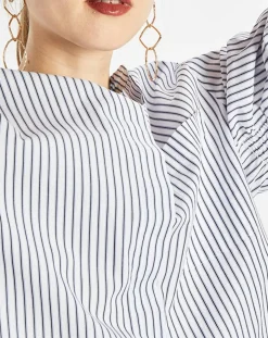 Femme Marc O'Polo Chemises^Chemise multi rayures blanc/bleu