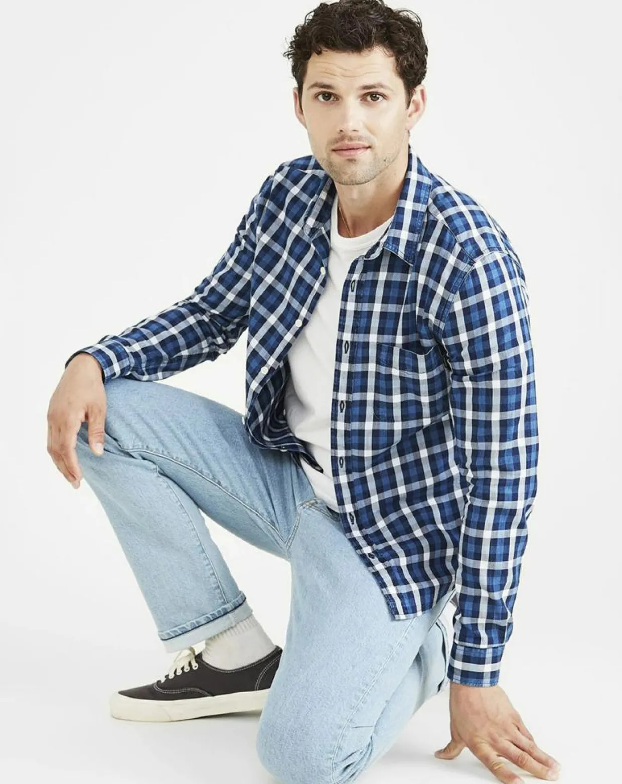 Homme Dockers Chemises^Chemise Original Slim bleu foncé
