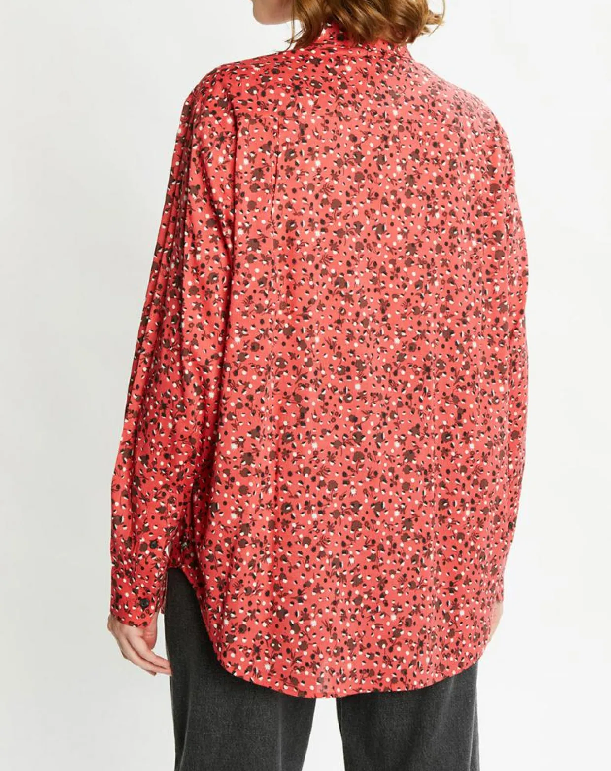 Chemise Oversize en Coton Bio mélangé imprimée rouge-Scotch & Soda New
