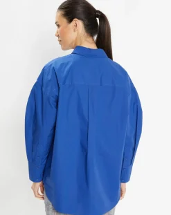 Chemise oversize en Coton Rodez bleu foncé-Galeries Lafayette Outlet