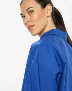 Chemise oversize en Coton Rodez bleu foncé-Galeries Lafayette Outlet
