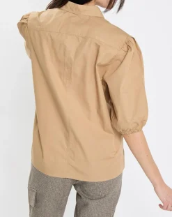 Femme Marc O'Polo Chemises^Chemise paperbag pinces manches 3/4 beige