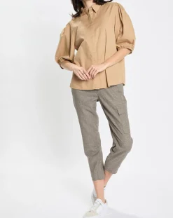 Femme Marc O'Polo Chemises^Chemise paperbag pinces manches 3/4 beige