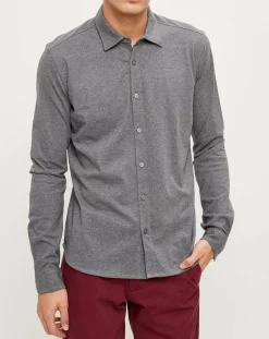 Chemise Polo en Jersey gris chiné-Marc O'Polo New