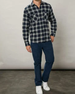 Homme Hartford Chemises^Chemise regular en Flanelle Pocket à carreaux gris/marine