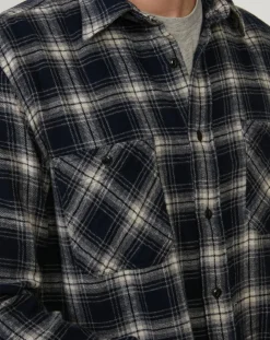 Homme Hartford Chemises^Chemise regular en Flanelle Pocket à carreaux gris/marine