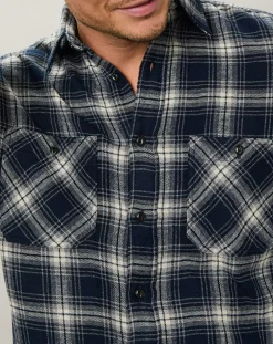 Homme Hartford Chemises^Chemise regular en Flanelle Pocket à carreaux gris/marine