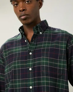 Homme Hartford Chemises^Chemise regular en Flanelle Pitt à carreaux vert/marine