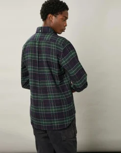 Homme Hartford Chemises^Chemise regular en Flanelle Pitt à carreaux vert/marine