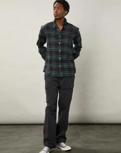 Homme Hartford Chemises^Chemise regular en Flanelle Pitt à carreaux vert/marine