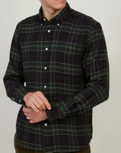 Homme Hartford Chemises^Chemise regular en Flanelle Pitt à carreaux vert/marine