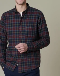 Chemise regular en Twill Dayan à carreaux cerise/vert-Harris Wilson New
