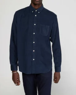 Homme Marc O'Polo Chemises^Chemise regular en Velours milleraies bleu marine
