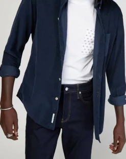 Homme Marc O'Polo Chemises^Chemise regular en Velours milleraies bleu marine