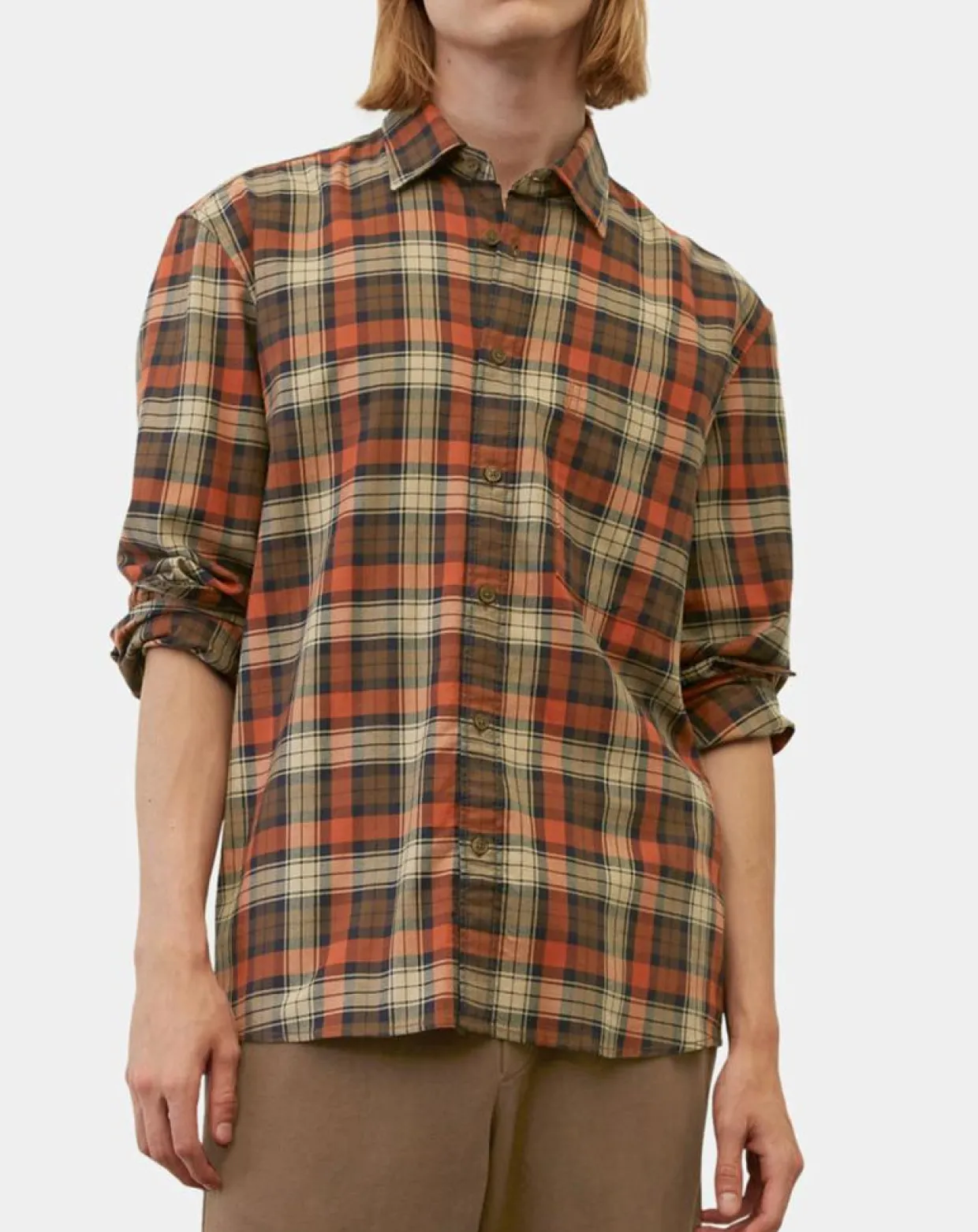 Homme Marc O'Polo Chemises^Chemise Regular Fit à carreaux orange/marron