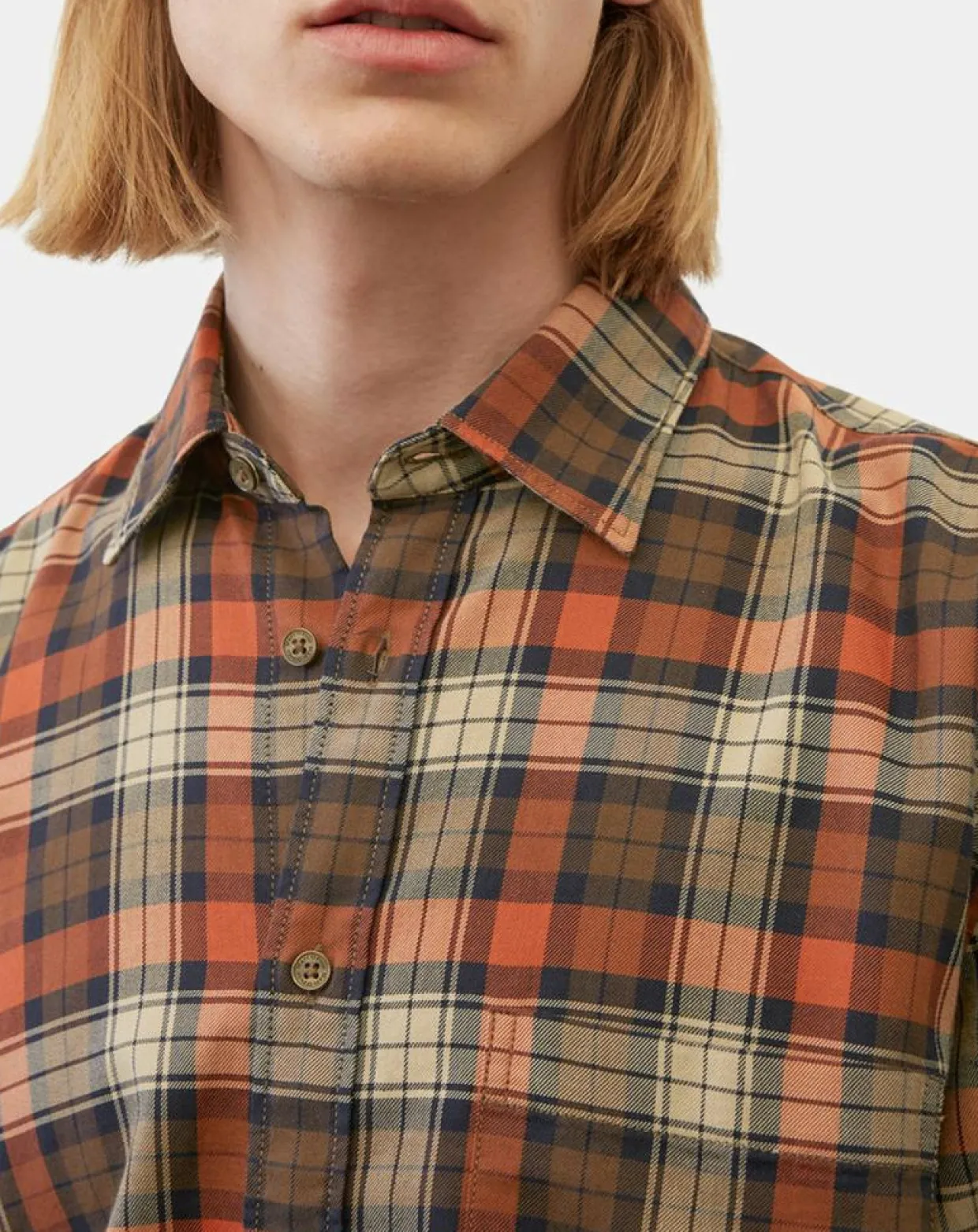 Homme Marc O'Polo Chemises^Chemise Regular Fit à carreaux orange/marron