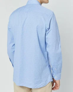 Chemise Regular Fit Vichy imprimée bleu ciel-Hackett London Outlet