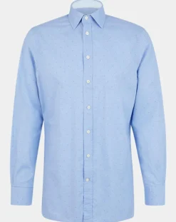 Chemise Regular Fit Vichy imprimée bleu ciel-Hackett London Outlet
