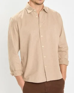 Chemise Regular Fit chinée beige-Marc O'Polo Outlet