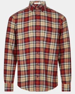 Chemise Regular Fit en Flanelle Bucheron rouge-Gant Discount