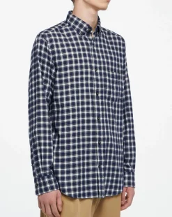 Homme Gant Chemises^Chemise Regular Fit en Flanelle Moy à carreaux bleu/gris